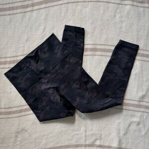 Spanx EcoCare Seamless Leggings Black Camo Size L